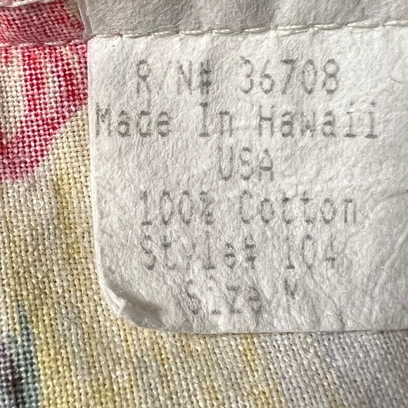 RJC Hawaiian Shirt Made In Hawaii Size Medium Yellow Button Up 100% Cotton Palms - Picture 5 of 5